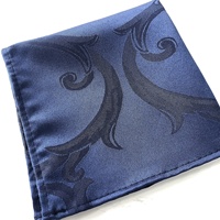 Serviettes de table en tissu polyester jacquard damassé bleu marine pour restaurants