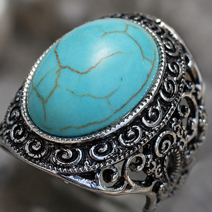 Anello vintage con fiori intagliati, anello da donna in stile retrò, accessorio per dito dal design creativo - Product Image 4