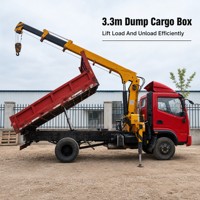 Guindaste Móvel Usado de Alta Performance 4 Toneladas, Lança de 3 Seções 8m, Motor Diesel 110HP, Caixa de Carga 3300mm, Caminhão de Elevação para Canteiro de Obras