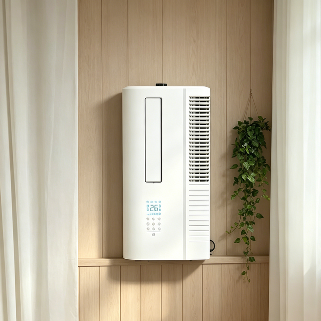 Bedroom Space Optimized DC Inverter Vertical Window Air Conditioner 6000BTU Class Energy Efficient No Outdoor Unit Super Silent