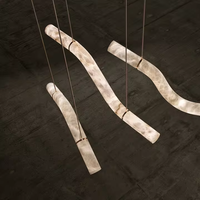 Lampe suspendue minimaliste en albâtre pour salon, lustre en plâtre pour salle à manger, luminaires suspendus décoratifs à LED réglables