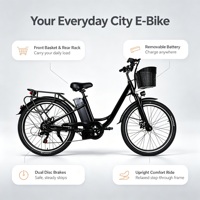 Vélo électrique longue portée 48V 350W pour adultes, idéal pour les trajets urbains, avec moteur arrière sans balais, capacité de charge de 150 kg, batterie lithium double