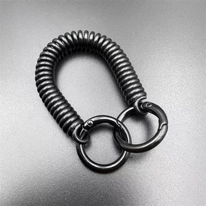 Porte-clés spirale rétractable antivol avec cordon extensible de sécurité et mousqueton métallique pour clés - Product Image 4