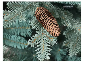 Sapin de Noël de luxe bleu-vert en PE et PVC mélangés, avec décorations de cône de pin, ornement de Noël, Arvore De Natal - Product Image 5