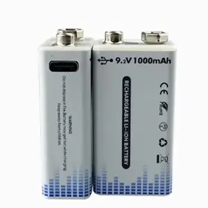 แบตเตอรี่ลิเธียมไอออนแบบชาร์จไฟได้ 9v USB สำหรับขาย - Product Image 1