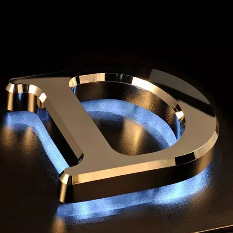 Sản Phẩm Nóng Thép Không Gỉ/Acrylic 3D Cửa Hàng Đăng Khuôn Mặt Chữ Kênh Sáng
