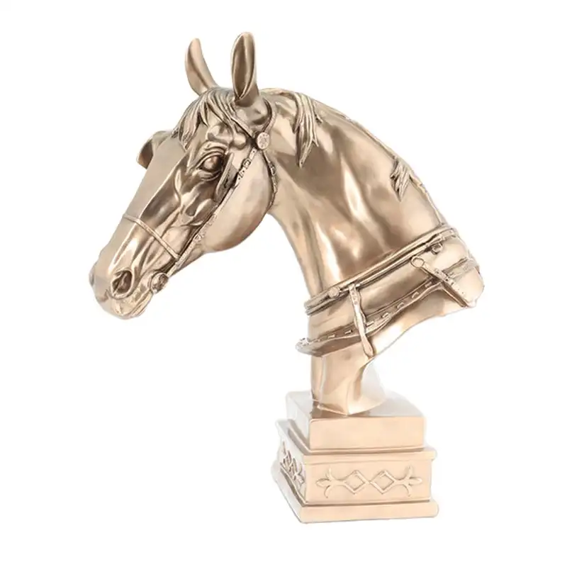 Популярная статуя на удачу с головой лошади, поделки из смолы, украшение с лошадью, скульптура в виде животного, художественное ремесло, аксессуары для украшения дома в скандинавском стиле