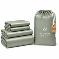 Parure de lit en bambou lyocell avec drap-housse rafraîchissant 100 % fibre de bambou, 300 fils, taille King Size, vente en gros, avec emballage