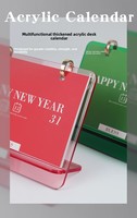 Tableau de calendrier rectangulaire en acrylique translucide coloré, affichage publicitaire minimaliste pour entreprise, plaque en plexiglas personnalisée