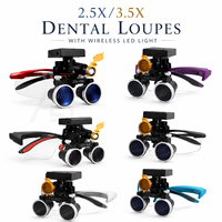2.5X/3.5X 420mm Medical Magnifier Dental Loupes Binocular 5W Headlight Wireless LED Light Filter Cloth Case Dental Loupes