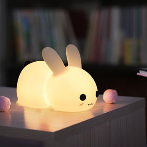 Wholesale Cute Animal Rabbit LED Night <b>Light</b> Soft Silicone Bedroom <b>Lamp</b> USB Rechargeable <b>Lamp</b> for baby Kids home decoration - Product Image 1