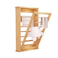 Séchoir à linge pliable en bois, organisateur de linge gain de place, séchoir mural pour vêtements
