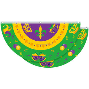Guirlande de drapeaux personnalisée Fleur-de-lis Mardi Gras, bannière de carnaval de la Nouvelle-Orléans, drapeaux à thème pour la décoration de la cour et des clôtures - Product Image 4