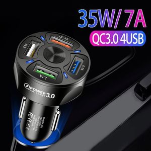 ที่ชาร์จในรถยนต์แบบ 4in1 USB ชาร์จเร็ว 3.1A สำหรับโทรศัพท์ iPhone 15 14 13 11 ระบบ IOS และ Android ช่องเสียบ USB 4 ช่อง - Product Image 5