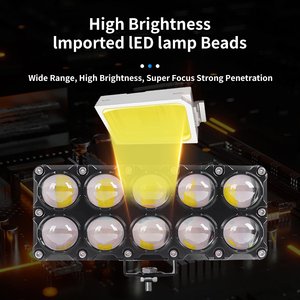 Projecteur de <span class=keywords><strong>moto</strong></span> auxiliaire à 10 lentilles 30W phares <span class=keywords><strong>antibrouillard</strong></span> de conduite blanc jaune lampe de tache de conduite électrique supplémentaire pour voiture tout-terrain - Product Image 6