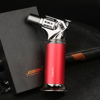 Briquet torche JOBON en alliage de zinc pour cuisine, barbecue, cigares, flamme réglable au gaz butane, vente en gros, coffret cadeau