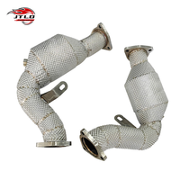 JTLD Downpipe d'échappement haute performance en acier inoxydable avec bouclier thermique pour Audi S5 B8
