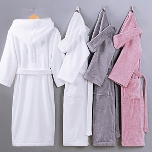 Hotel Cotton Bathrobes Couple Sleeprobes Winter Thickened Hooded Unisex Towel Fabric Pajamas Loungewear