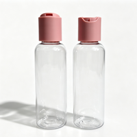 Ensemble de flacons de voyage en PET avec couvercle rose 15/100 ml, kit de contenants cosmétiques rechargeables avec entonnoir et pochette de rangement transparente à fermeture éclair
