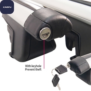 Barres transversales universelles pour toit de voiture de 50 pouces, barres de transport de bagages en aluminium avec système de verrouillage pour véhicules dotés de rails latéraux surélevés - Product Image 4