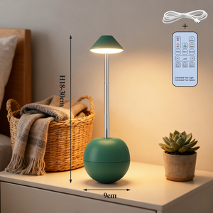 Lámpara de Mesa Moderna con Base de Plástico Amarillo Ecológico, Pantalla de Cristal en Forma de Cono, E26 LED, Cuello Flexible, Luz Blanca Cálida 3500K, Alimentación CA, Alto CRI - Product Image 3