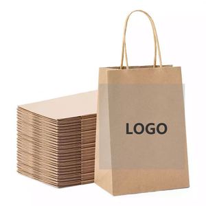Bolsas de Regalo Personalizadas con Logotipo, Bolsas de Papel Kraft Económicas para Compras, Bodas y Regalos - Product Image 1
