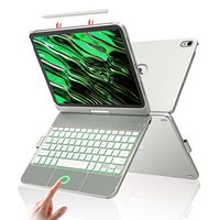Funda con Teclado OEM ODM para iPad 10ª y 11ª Generación, Touchpad Multitáctil Giratorio 360°, Retroiluminación de 7 Colores, Función Smart Wake/Sleep, Soporte para Lápiz