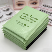 Enveloppes à bulles vert menthe imprimées sur mesure, faible MOQ, échantillon gratuit, sacs rembourrés antichoc pour l'expédition de vêtements et de cosmétiques