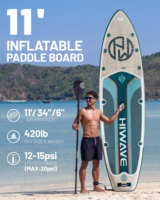 Tabla de Paddle Surf Inflable Ultraligera de 34'' con Diseño Nuevo de Fábrica, Material Drop Stitch, para Pesca y Surf