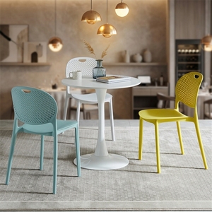 Sillas Nórdicas de Plástico, Taburetes de <span class=keywords><strong>Alta</strong></span> Gama, Sillas Apilables para Adultos, Sillas de Comedor Domésticas de PP Reforzadas y Sencillas - Product Image 5