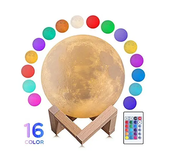 creative color change Touch Switch Earth Light decoration indoor use 3D Print Moon Lamp
