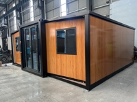 Rumah Kontainer Ekspansiabel Modern Midcentury 40Ft 20Ft, 2 Kamar Tidur, Struktur Baja, Kantor Luar Ruangan, Rumah Kantor