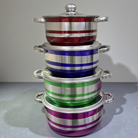 Ensemble de 4 casseroles en acier inoxydable pour induction, avec couvercles, casseroles et marmites durables pour la maison et les restaurants