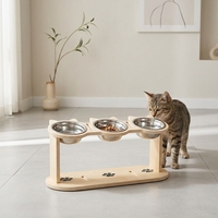 Support surélevé en bois pour gamelles d'animaux – Table d'alimentation pour chats, chiens et petits animaux