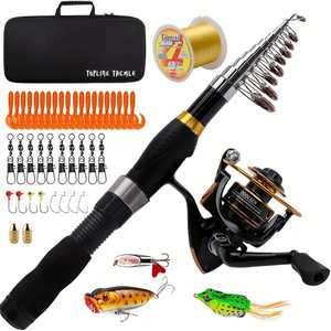 MR Topline - Kit de Caña de Pescar Telescópica de Fibra de Carbono de 2.1 m, 10 Secciones, para Pesca de Lubina y Carpa, Lanzamiento Largo en la Playa, con Carrete - Product Image 2