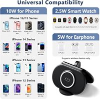 Chargeur sans fil magnétique 3 en 1 avec protection OTP/OVP, charge rapide 15W, support pliable, station de charge sans fil portable pour les voyages