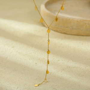 قلادة نسائية عصرية بتصميم جديد مخصص من الفولاذ المقاوم للصدأ مع حلية متدلية إبداعية وشراشيب - Product Image 3