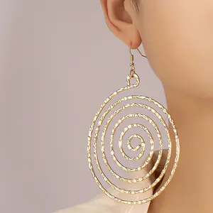 Fashion personality hot sale 2023 brand ear hook earrings metal spiral mosquito coil shape earrings women