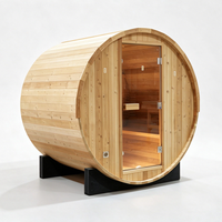 Sauna de Barril para Exteriores de Alta Calidad, de Madera Termotratada, para 2-3 Personas, Madera sin Unir, sin Pegamento ni Formaldehído