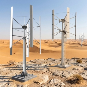 Suivi du projet de système solaire complémentaire à grande échelle 50 kW, éolienne à axe vertical avec rotor de 5,8 m de diamètre, hauteur de 10 m, H-50kw 30k - Product Image 1