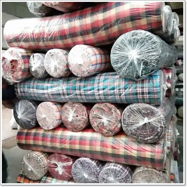 Stock Chine fabrication usine plaid Chine textile fournisseur 100% coton/cvc/tc vérifier/teint shaoxing keqiao usine