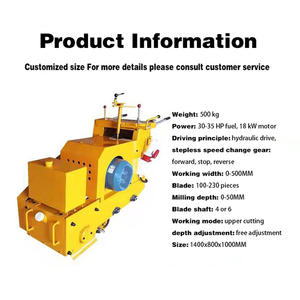 <span class=keywords><strong>Scarificateur</strong></span> à béton pour chantier de construction, machine à béton pour sols de chantier, sols en béton, largeur de coupe 500 mm, vitesse hydraulique 30-35 ch - Product Image 2