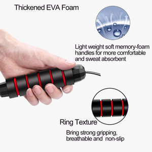Cordes à <span class=keywords><strong>sauter</strong></span> YETFUL de haute qualité, à vitesse réglable, avec poignées lestées, en fil d'acier recouvert de PVC, pour entraînement fitness - Product Image 3