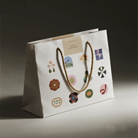 Sac cadeau de luxe pour thé avec ruban, sac de shopping professionnel en papier ivoire personnalisé, machine à fabriquer des sacs, sac à estampage à chaud