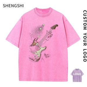 SSC Adultes Vintage T-shirt Personnalisé 320g Acid Wash Tendances Détendu O-cou Gym Doux Avec Logo Personnalisé En Gros Tee En Vrac pour L'équipe - Product Image 1