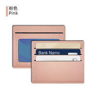 Pemegang Slot kartu Bank logo kustom grosir bisnis kulit Pu pemegang kartu kredit ID tas lengan kartu