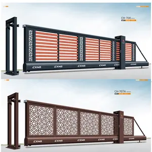 HT telescopic folding fence gate composite driveway front sliding gate door industrial cantilever sliding gate