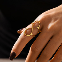 Bague ouverte en acier inoxydable plaqué or 18 carats Gaovo Jewelry, forme cœur creuse avec lignes ajourées, pour femme, idéale pour fiançailles et anniversaire