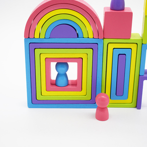 Giocattolo Educativo HOYE CRAFTS Nuovi <span class=keywords><strong>Stili</strong></span> Puzzle Colorato a Forme Geometriche Impilabile Arcobaleno Blocchi da Costruzione per Bambini - Product Image 5