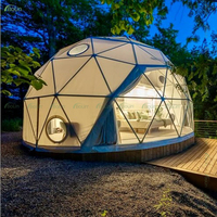 Dôme géodésique en PVC de style hôtel de luxe, tente igloo avec salle de bain pour camping et complexe hôtelier